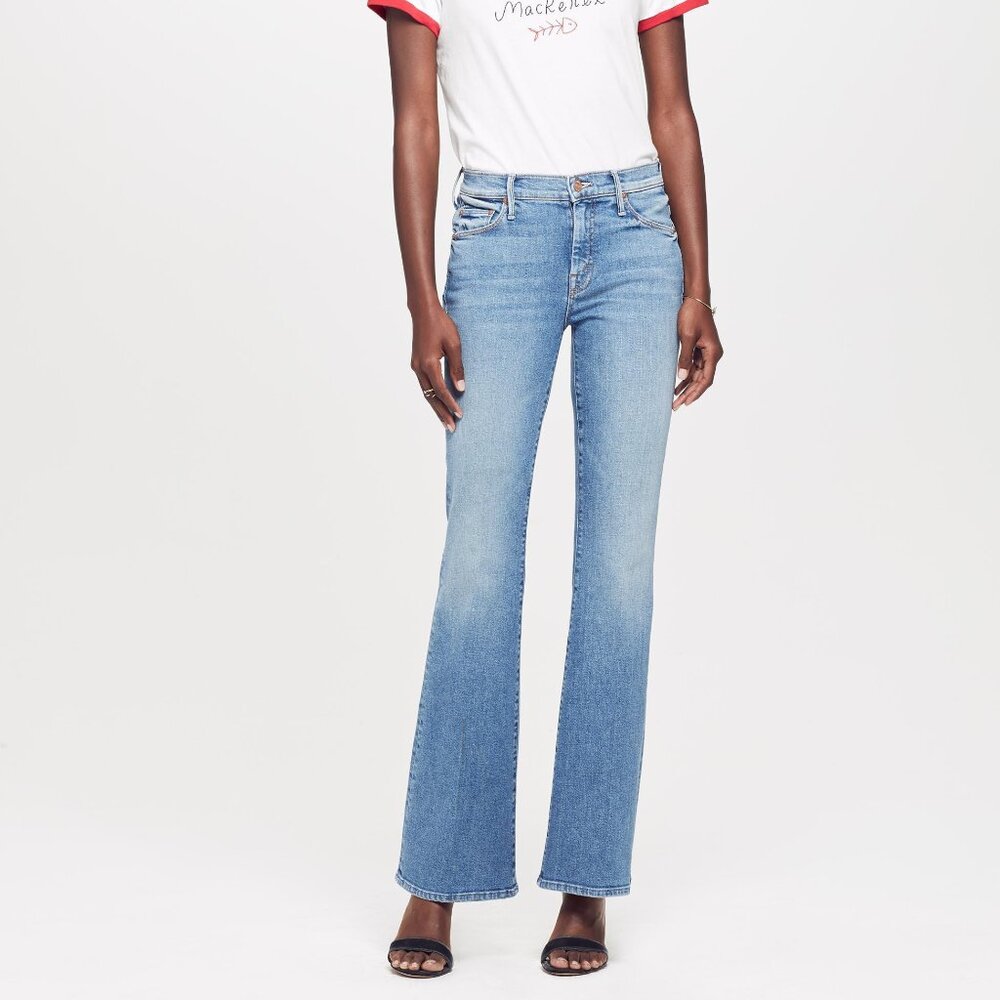 NWT Mother Denim The Weekender Flare Stretch Jeans in Shoot To Thrill 26, 27 - Picture 2 of 16
